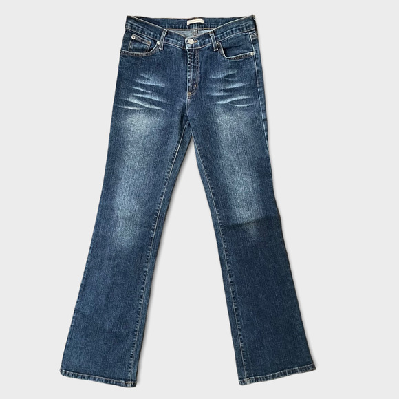 Vintage 90s Forever 21 High Rise Flare, Wide Leg Blue Jeans Size 9 - Picture 1 of 12